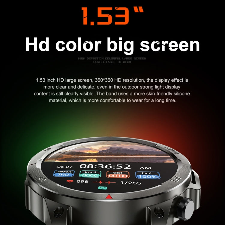 DK68 1.53 inch IP67 BT 5.0 Fitness Sport Smart Watch, Support LED Flashlight / Bluetooth Call / Sleep / Blood Oxygen / Heart Rate / Blood Pressure Health Monitor(Black) - Smart Watches by PMC TechLife | Online Shopping South Africa | PMC TechLife | Buy Now Pay Later Mobicred