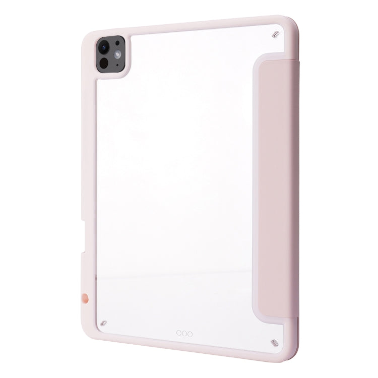 For iPad Pro 13 2024 Deformation Transparent Acrylic Leather Tablet Case(Pink) - iPad Pro 13 2024 Cases by PMC TechLife | Online Shopping South Africa | PMC TechLife | Buy Now Pay Later Mobicred