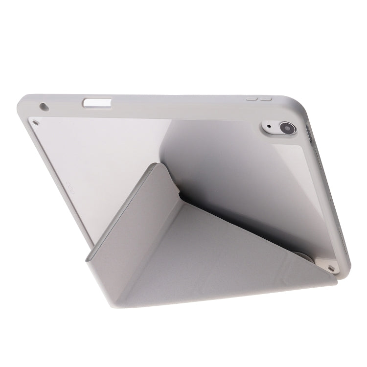 For iPad Air 11 2025 / 2024 Deformation Transparent Acrylic Leather Tablet Case(Grey) - iPad Air 11 2025 / 2024 Cases by PMC TechLife | Online Shopping South Africa | PMC TechLife | Buy Now Pay Later Mobicred