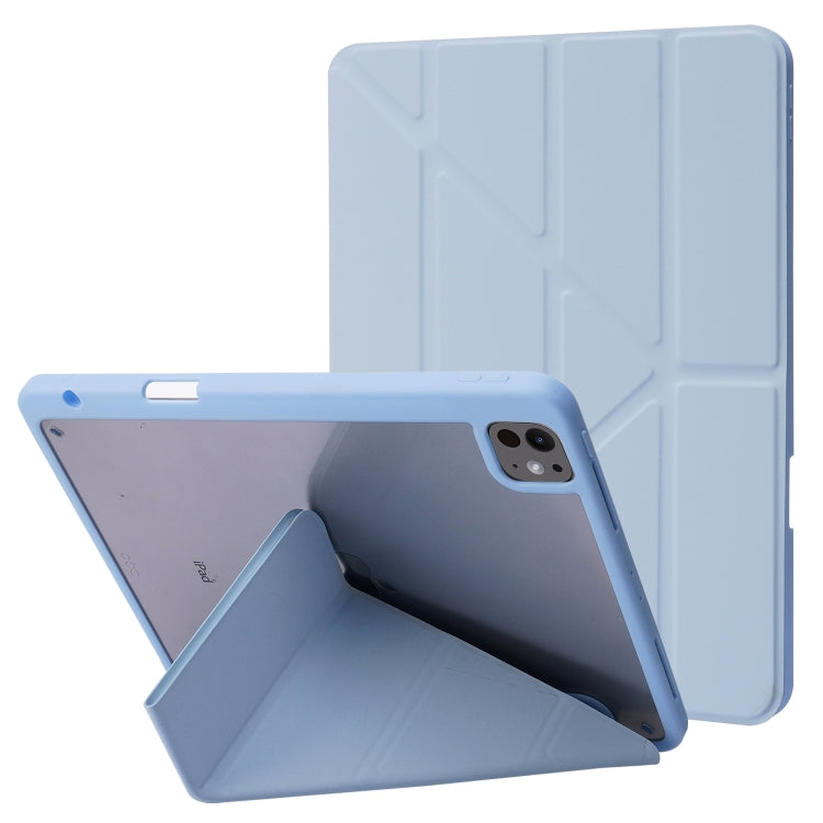 For iPad Pro 11 2024 Deformation Transparent Acrylic Leather Tablet Case(Light Blue) - free shipping - PMC TechLife - Order now!