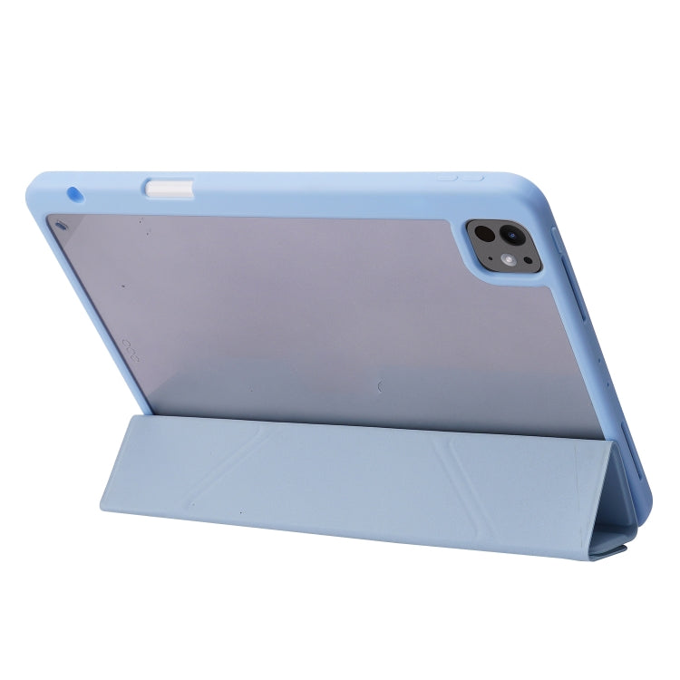 For iPad Pro 11 2024 Deformation Transparent Acrylic Leather Tablet Case(Dark Blue) - iPad Pro 11 2024 Cases by PMC TechLife | Online Shopping South Africa | PMC TechLife | Buy Now Pay Later Mobicred