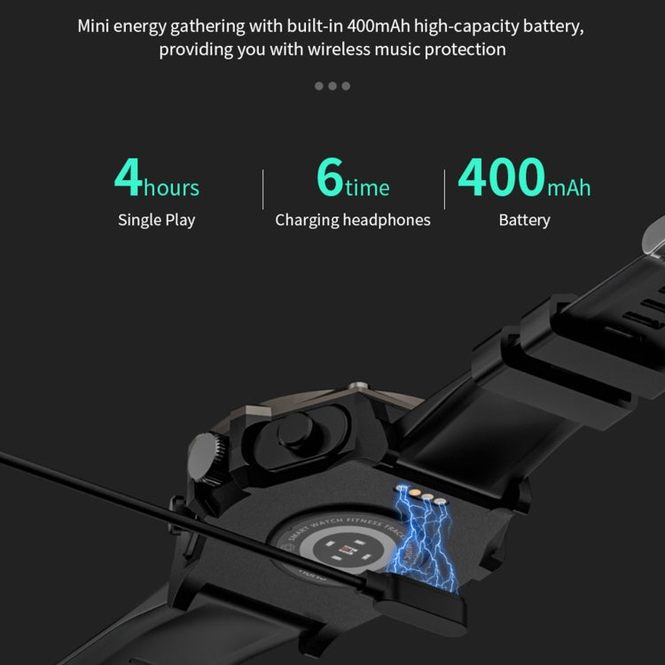 LC18 1.53 inch IP67 BT5.0 Sport Smart Watch with Earbuds, Support Bluetooth Call / Sleep / Blood Oxygen / Heart Rate / Blood Pressure Health Monitor(Black) - Smart Watches by PMC TechLife | Online Shopping South Africa | PMC TechLife | Buy Now Pay Later Mobicred