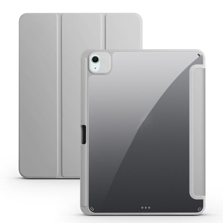 For iPad Air 11 2024 Acrylic 3-folding Smart Leather Tablet Case(Gray) - iPad Air 11 2024 Cases by PMC TechLife | Online Shopping South Africa | PMC TechLife | Buy Now Pay Later Mobicred