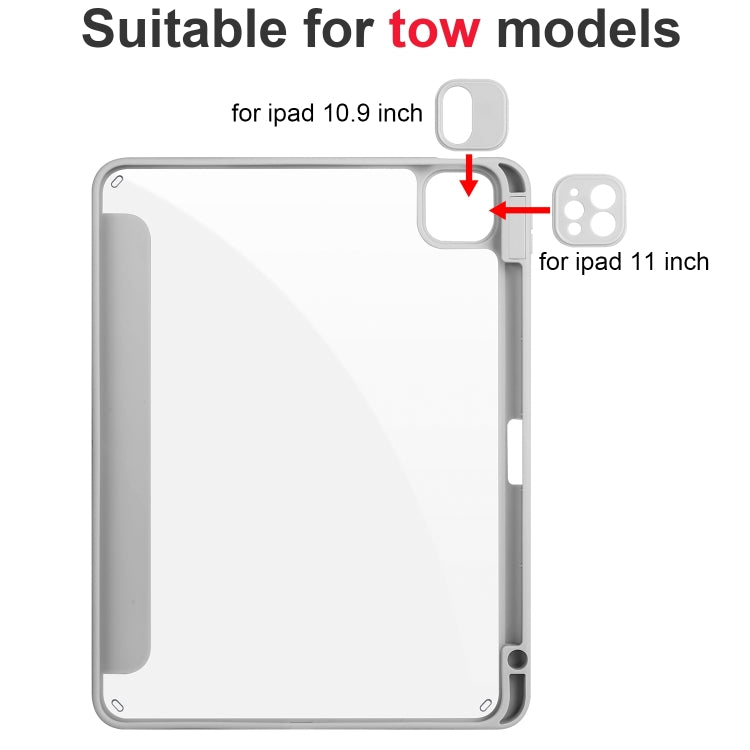 For iPad Air 11 2024 Acrylic 3-folding Smart Leather Tablet Case(Gray) - iPad Air 11 2024 Cases by PMC TechLife | Online Shopping South Africa | PMC TechLife | Buy Now Pay Later Mobicred