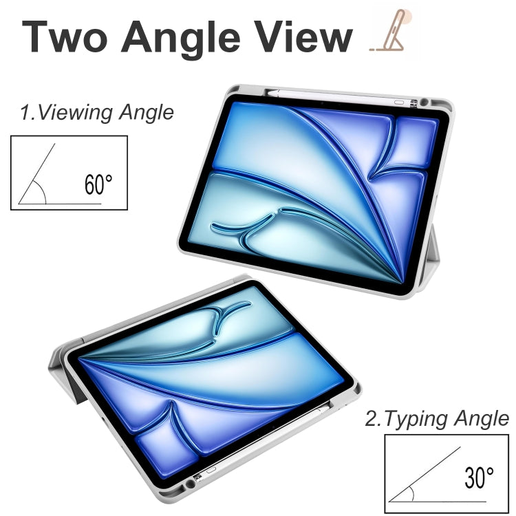 For iPad Air 11 2024 Acrylic 3-folding Smart Leather Tablet Case(Gray) - iPad Air 11 2024 Cases by PMC TechLife | Online Shopping South Africa | PMC TechLife | Buy Now Pay Later Mobicred