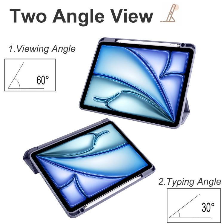 For iPad Air 11 2024 Acrylic 3-folding Smart Leather Tablet Case(Purple) - iPad Air 11 2024 Cases by PMC TechLife | Online Shopping South Africa | PMC TechLife | Buy Now Pay Later Mobicred