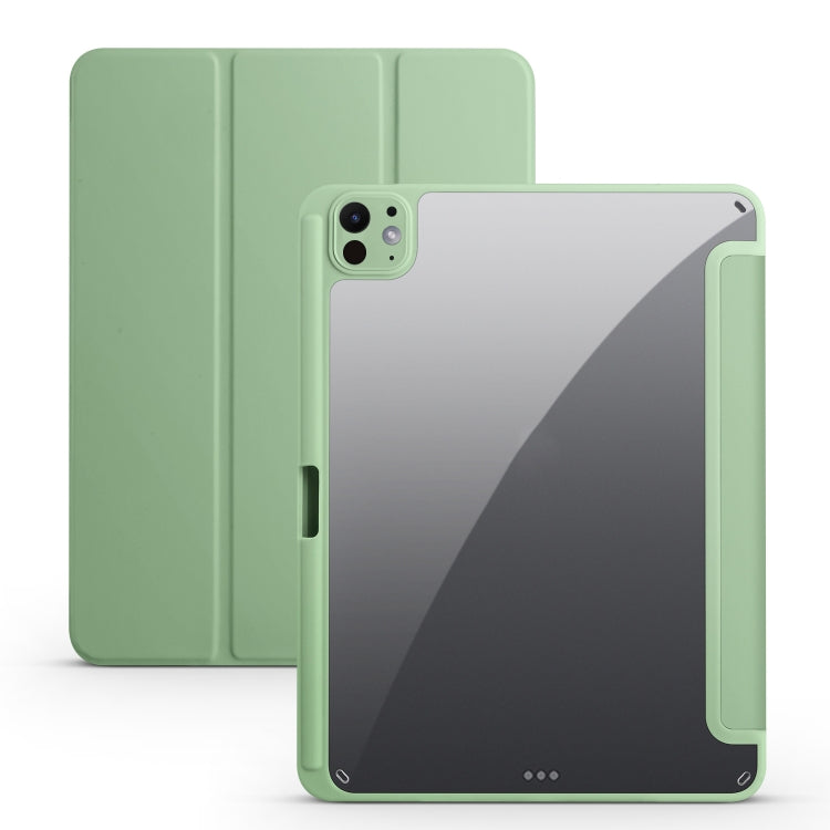 For iPad Pro 13 2024 Acrylic 3-folding Smart Leather Tablet Case(Green) - iPad Pro 13 2024 Cases by PMC TechLife | Online Shopping South Africa | PMC TechLife | Buy Now Pay Later Mobicred