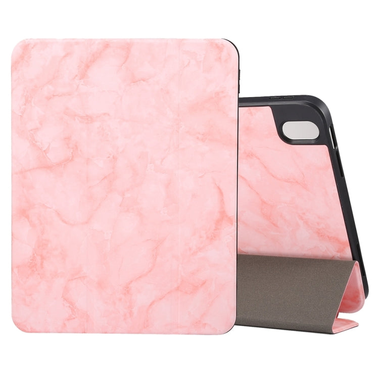 For iPad Air 11 2024 Three-fold Marble Texture Protective Tablet Case with Pen Slot(Pink) - iPad Air 11 2024 Cases by PMC TechLife | Online Shopping South Africa | PMC TechLife | Buy Now Pay Later Mobicred