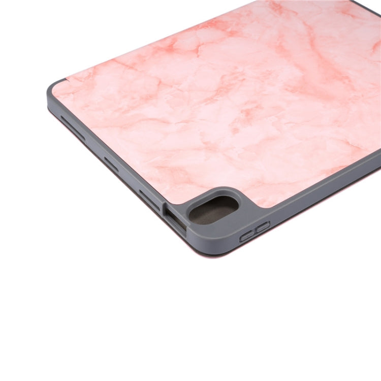 For iPad Air 11 2024 Three-fold Marble Texture Protective Tablet Case with Pen Slot(Pink) - iPad Air 11 2024 Cases by PMC TechLife | Online Shopping South Africa | PMC TechLife | Buy Now Pay Later Mobicred
