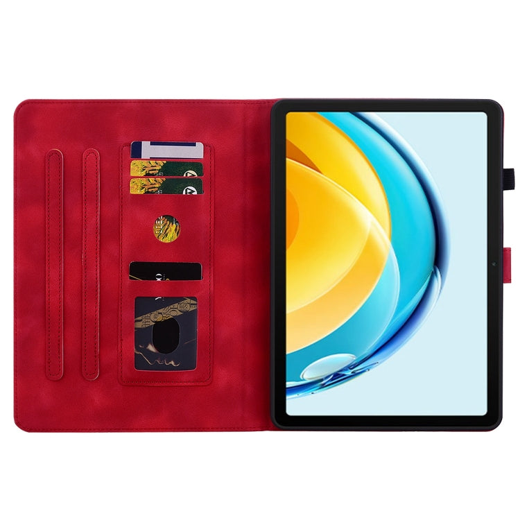 For Huawei MatePad SE 10.4 Lily Embossed Leather Tablet Case(Red) - Huawei by PMC TechLife | Online Shopping South Africa | PMC TechLife | Buy Now Pay Later Mobicred