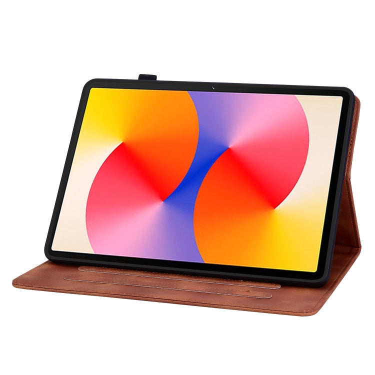 For Huawei MatePad SE 11 2024 Lily Embossed Leather Tablet Case(Brown) - Huawei by PMC Jewellery | Online Shopping South Africa | PMC Jewellery | Buy Now Pay Later Mobicred