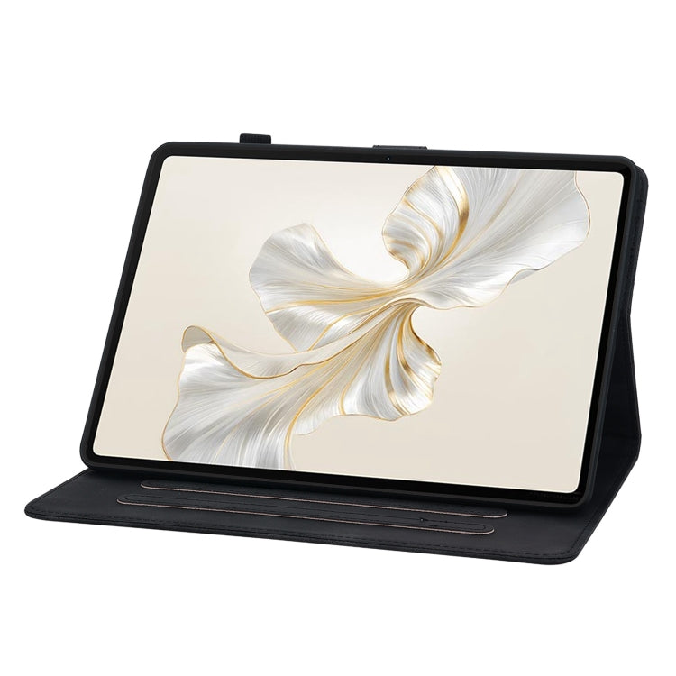 For Honor Pad 9 12.1 Lily Embossed Leather Tablet Case(Black) - free shipping - PMC TechLife - Order now!