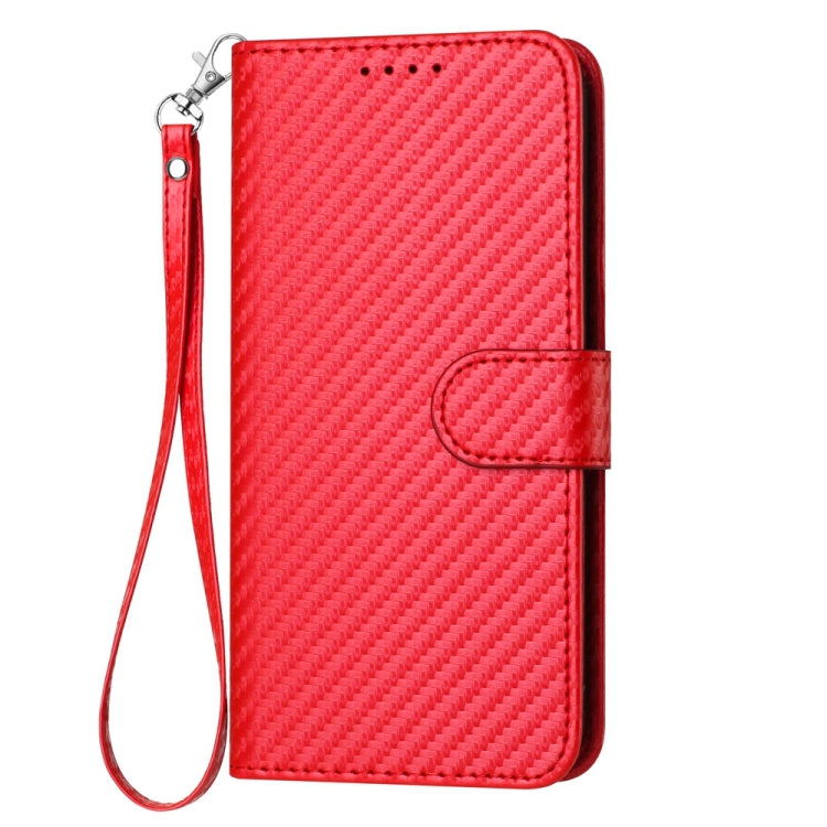 For Huawei Pura 70 YX0070 Carbon Fiber Buckle Leather Phone Case with Lanyard(Red) - Huawei Cases by PMC Jewellery | Online Shopping South Africa | PMC Jewellery | Buy Now Pay Later Mobicred