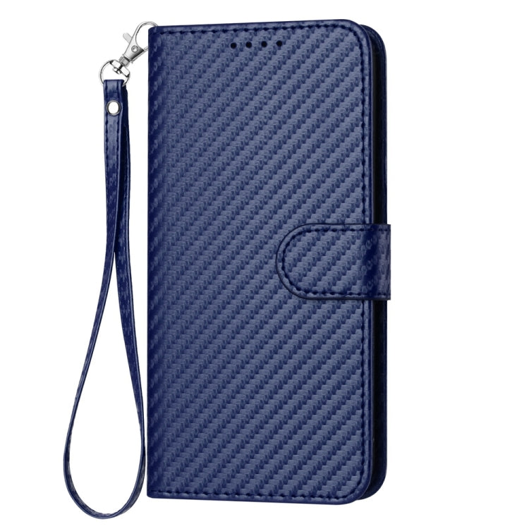 For Huawei Pura 70 YX0070 Carbon Fiber Buckle Leather Phone Case with Lanyard(Royal Blue) - free shipping - PMC Jewellery - Order now!