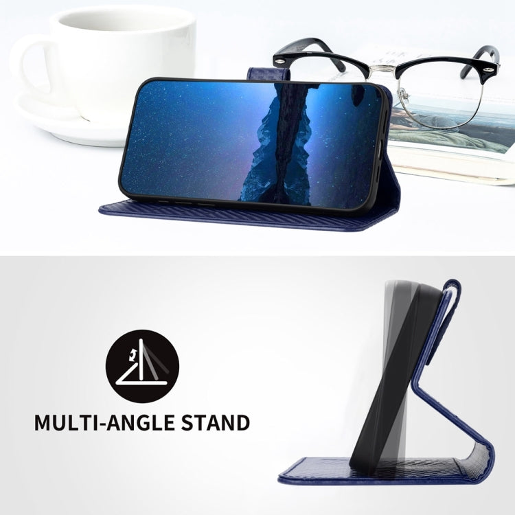 For Huawei Pura 70 YX0070 Carbon Fiber Buckle Leather Phone Case with Lanyard(Royal Blue) - free shipping - PMC Jewellery - Order now!