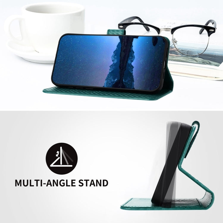 For Huawei Pura 70 YX0070 Carbon Fiber Buckle Leather Phone Case with Lanyard(Dark Green) - Huawei Cases by PMC Jewellery | Online Shopping South Africa | PMC Jewellery | Buy Now Pay Later Mobicred