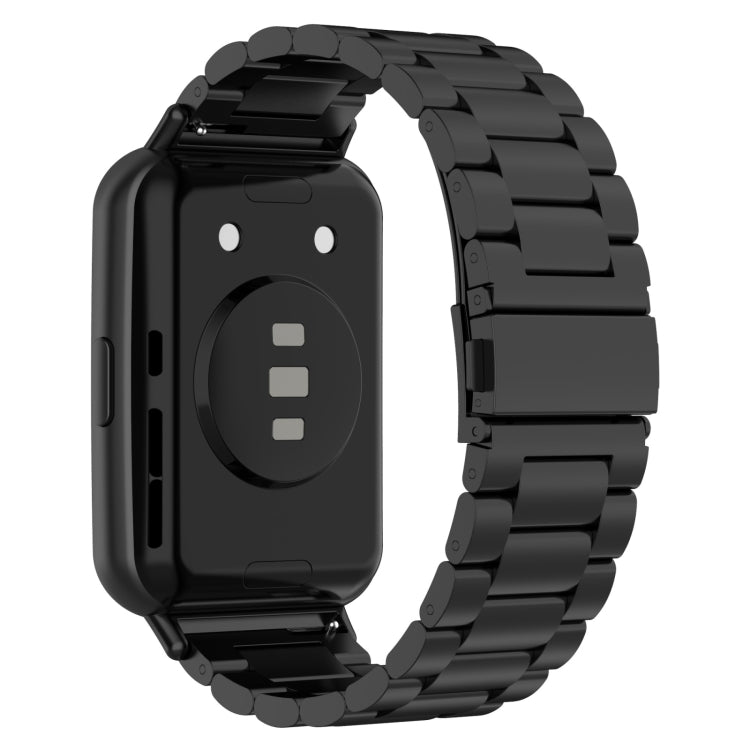 For Huawei Watch Fit 3 Three Bead Stainless Steel Metal Watch Band(Black) - free shipping - PMc TechLife - Order now!