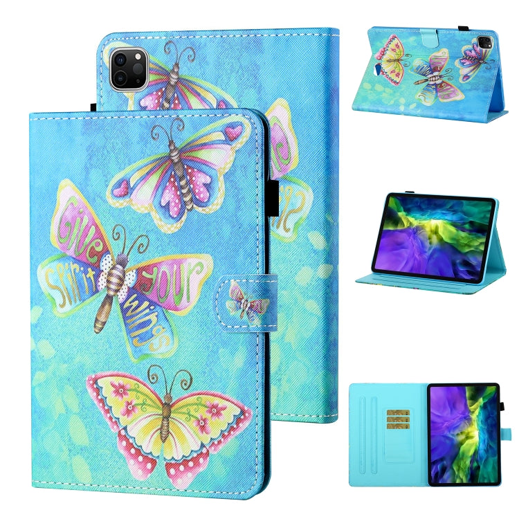 For iPad Pro 11 2024 Coloured Drawing Stitching Smart Leather Tablet Case(Colorful Butterflies) - iPad Pro 11 2024 Cases by PMC TechLife | Online Shopping South Africa | PMC TechLife | Buy Now Pay Later Mobicred
