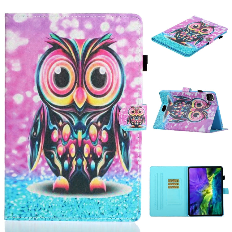 For iPad Pro 11 2024 Coloured Drawing Stitching Smart Leather Tablet Case(Owl) - iPad Pro 11 2024 Cases by PMC TechLife | Online Shopping South Africa | PMC TechLife | Buy Now Pay Later Mobicred