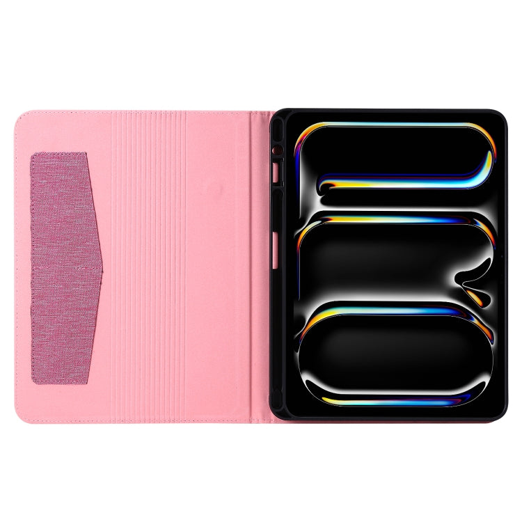 For iPad Pro 13 2024 Fabric Leather Tablet Case(Rose Red) - iPad Pro 13 2024 Cases by PMC TechLife | Online Shopping South Africa | PMC TechLife | Buy Now Pay Later Mobicred