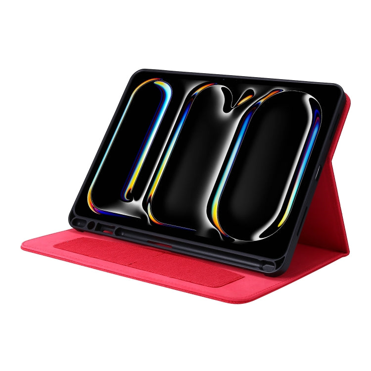 For iPad Pro 13 2024 Fabric Leather Tablet Case(Red) - iPad Pro 13 2024 Cases by PMC TechLife | Online Shopping South Africa | PMC TechLife | Buy Now Pay Later Mobicred