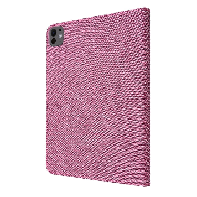 For iPad Pro 11 2024 Fabric Leather Tablet Case(Rose Red) - iPad Pro 11 2024 Cases by PMC TechLife | Online Shopping South Africa | PMC TechLife | Buy Now Pay Later Mobicred