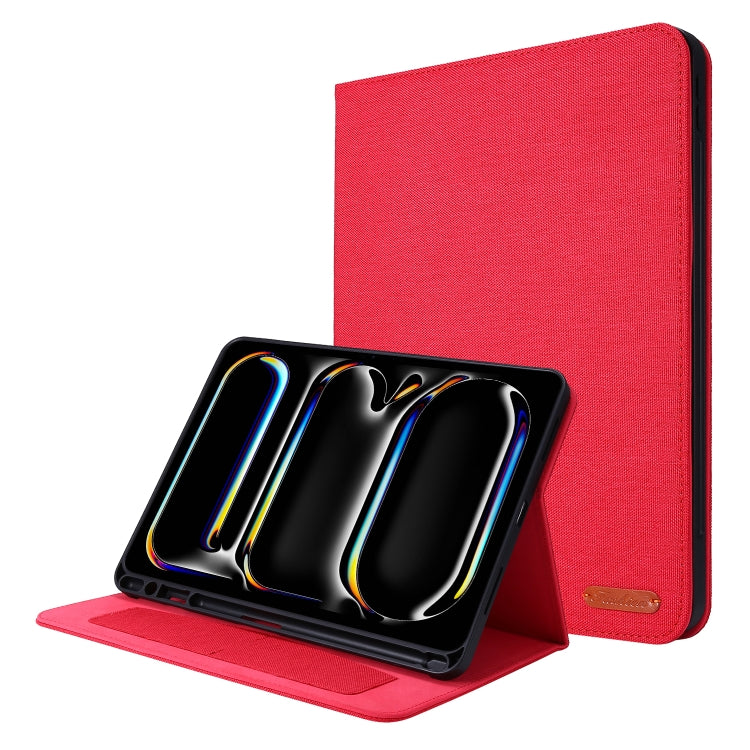 For iPad Pro 11 2024 Fabric Leather Tablet Case(Red) - iPad Pro 11 2024 Cases by PMC TechLife | Online Shopping South Africa | PMC TechLife | Buy Now Pay Later Mobicred