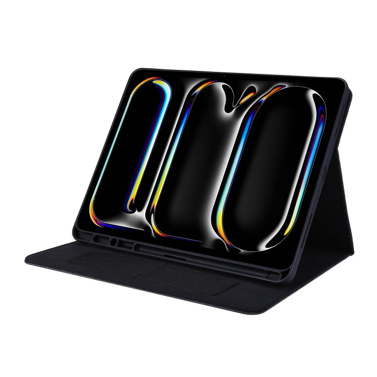 For iPad Pro 11 2024 Fabric Leather Tablet Case(Black) - iPad Pro 11 2024 Cases by PMC TechLife | Online Shopping South Africa | PMC TechLife | Buy Now Pay Later Mobicred