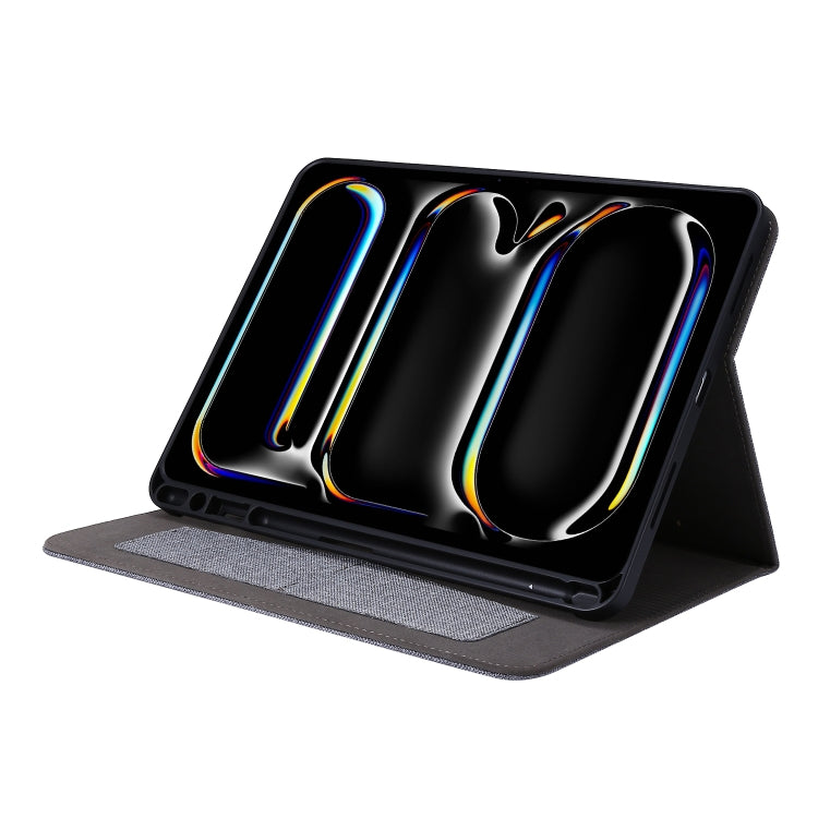 For iPad Pro 11 2024 Fabric Leather Tablet Case(Grey) - iPad Pro 11 2024 Cases by PMC TechLife | Online Shopping South Africa | PMC TechLife | Buy Now Pay Later Mobicred