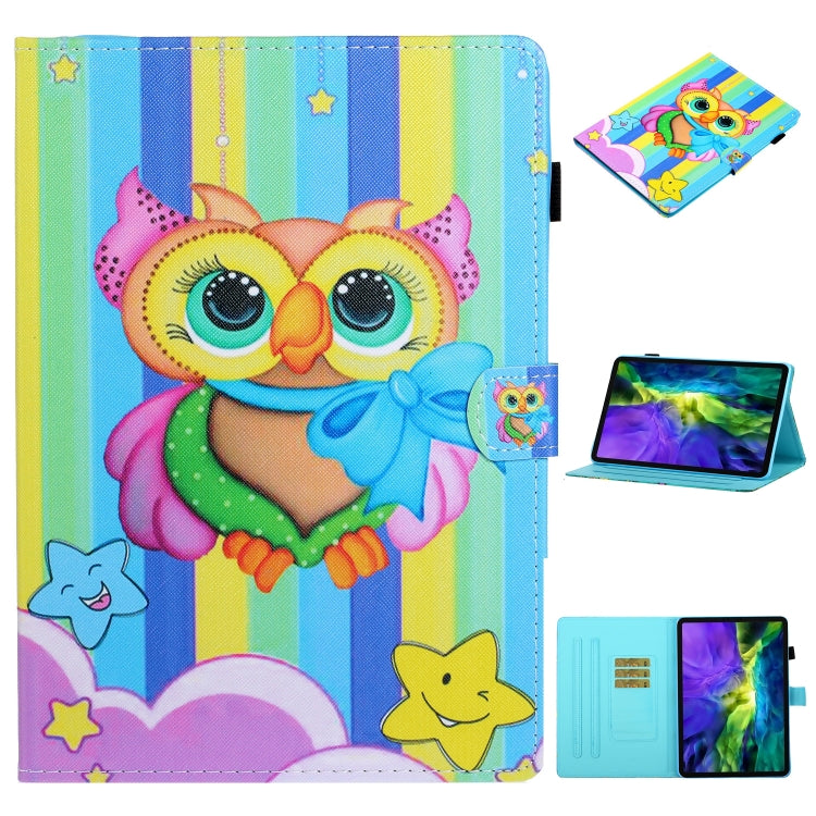 For iPad Pro 11 2024 Coloured Drawing Stitching Smart Leather Tablet Case(Rainbow Owl) - iPad Pro 11 2024 Cases by PMC TechLife | Online Shopping South Africa | PMC TechLife | Buy Now Pay Later Mobicred