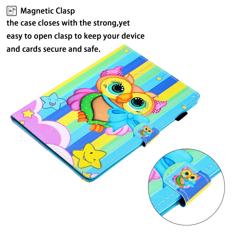 For iPad Pro 11 2024 Coloured Drawing Stitching Smart Leather Tablet Case(Rainbow Owl) - iPad Pro 11 2024 Cases by PMC TechLife | Online Shopping South Africa | PMC TechLife | Buy Now Pay Later Mobicred