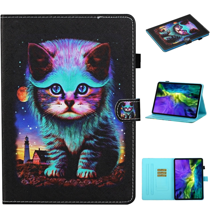 For iPad Pro 11 2024 Coloured Drawing Stitching Smart Leather Tablet Case(Night Cat) - iPad Pro 11 2024 Cases by PMC TechLife | Online Shopping South Africa | PMC TechLife | Buy Now Pay Later Mobicred