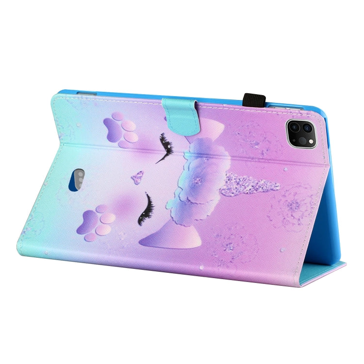 For iPad Pro 11 2024 Coloured Drawing Stitching Smart Leather Tablet Case(One Horned Cat) - iPad Pro 11 2024 Cases by PMC TechLife | Online Shopping South Africa | PMC TechLife | Buy Now Pay Later Mobicred