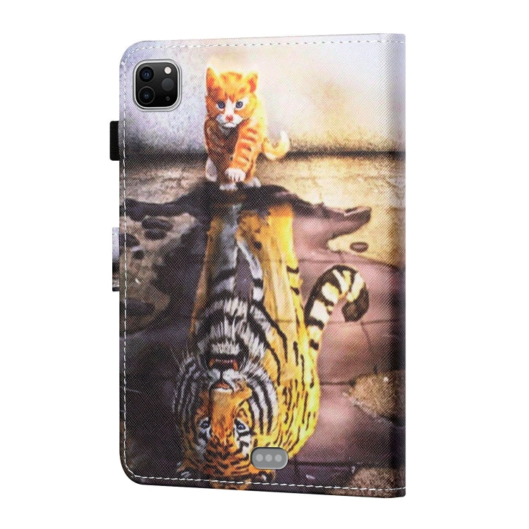 For iPad Pro 11 2024 Coloured Drawing Stitching Smart Leather Tablet Case(Cat and Tiger) - iPad Pro 11 2024 Cases by PMC TechLife | Online Shopping South Africa | PMC TechLife | Buy Now Pay Later Mobicred
