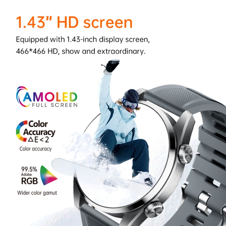 WS-11 1.43 inch IP67 Sport Smart Watch, Support Bluetooth Call / Sleep / Blood Oxygen / Heart Rate / Blood Pressure Health Monitor(Silver) - Smart Watches by PMC TechLife | Online Shopping South Africa | PMC TechLife | Buy Now Pay Later Mobicred