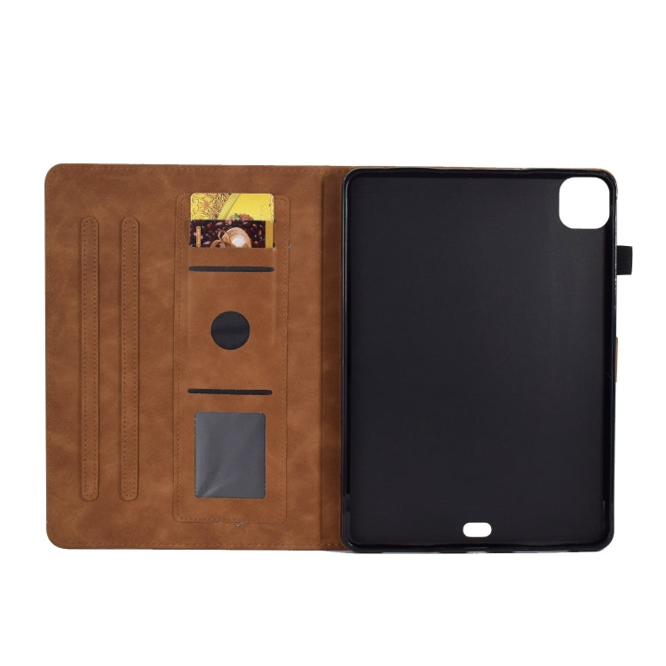 For iPad Pro 11 2024 Embossed Smile Smart Leather Tablet Case(Brown) - iPad Pro 11 2024 Cases by PMC TechLife | Online Shopping South Africa | PMC TechLife | Buy Now Pay Later Mobicred