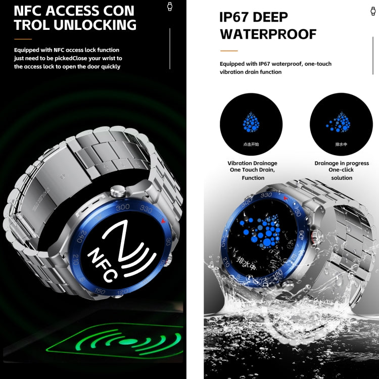 WS-20 1.43 inch IP67 Sport Smart Watch Support Bluetooth Call / Sleep / Blood Oxygen / Heart Rate / Blood Pressure Health Monitor, Steel Strap(Silver) - Smart Watches by PMC TechLife | Online Shopping South Africa | PMC TechLife | Buy Now Pay Later Mobicred