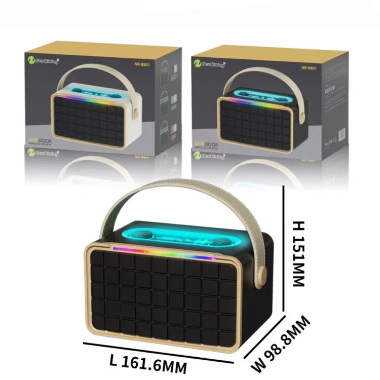 NewRixing NR8801 15W Portable Outdoor Bluetooth Speaker TWS Stereo Speaker(khaki) - free shipping - PMC Jewellery - Order now!