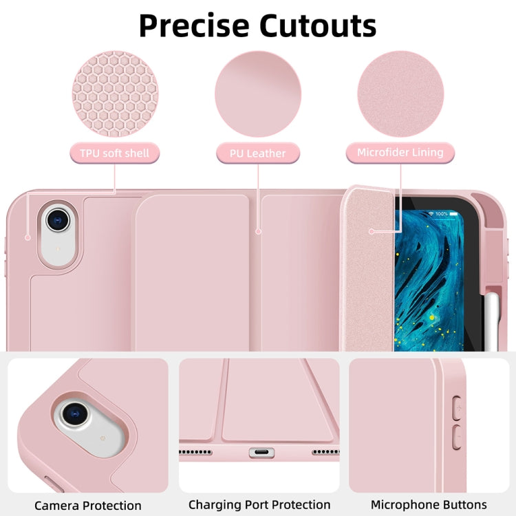 For iPad Air 11 2025 / 2024 3-fold TPU Smart Leather Tablet Case with Pen Slot(Pink) - iPad Air 11 2025 / 2024 Cases by PMC TechLife | Online Shopping South Africa | PMC TechLife | Buy Now Pay Later Mobicred