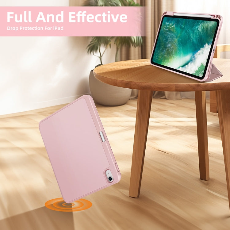 For iPad Air 11 2025 / 2024 3-fold TPU Smart Leather Tablet Case with Pen Slot(Pink) - iPad Air 11 2025 / 2024 Cases by PMC TechLife | Online Shopping South Africa | PMC TechLife | Buy Now Pay Later Mobicred