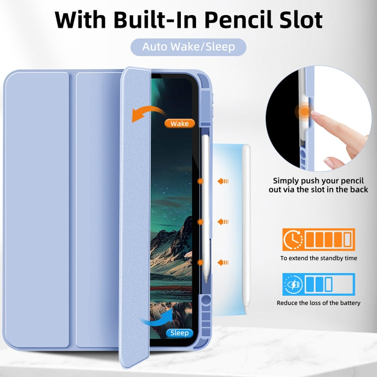 For iPad Pro 11 2024 3-fold TPU Smart Leather Tablet Case with Pen Slot(Ice Blue) - iPad Pro 11 2024 Cases by PMC TechLife | Online Shopping South Africa | PMC TechLife | Buy Now Pay Later Mobicred