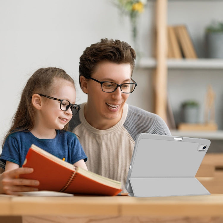 For iPad Pro 11 2024 3-fold TPU Smart Leather Tablet Case with Pen Slot(Grey) - iPad Pro 11 2024 Cases by PMC TechLife | Online Shopping South Africa | PMC TechLife | Buy Now Pay Later Mobicred