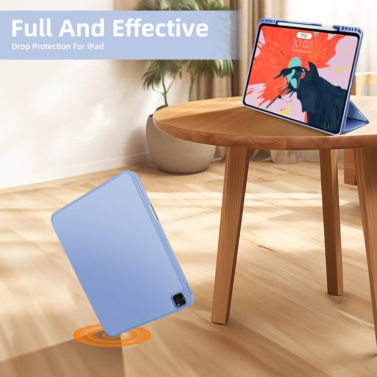 For iPad Pro 13 2024 3-fold TPU Smart Leather Tablet Case with Pen Slot(Ice Blue) - iPad Pro 13 2024 Cases by PMC TechLife | Online Shopping South Africa | PMC TechLife | Buy Now Pay Later Mobicred