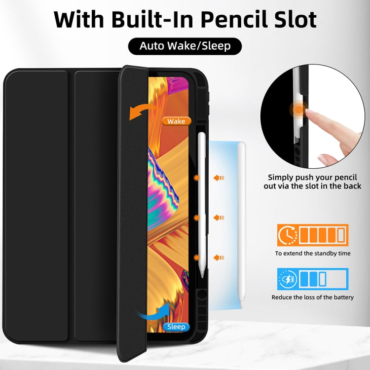 For iPad Pro 13 2024 3-fold TPU Smart Leather Tablet Case with Pen Slot(Black) - iPad Pro 13 2024 Cases by PMC TechLife | Online Shopping South Africa | PMC TechLife | Buy Now Pay Later Mobicred