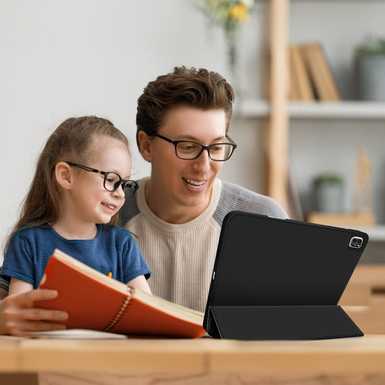 For iPad Pro 13 2024 3-fold TPU Smart Leather Tablet Case with Pen Slot(Black) - iPad Pro 13 2024 Cases by PMC TechLife | Online Shopping South Africa | PMC TechLife | Buy Now Pay Later Mobicred