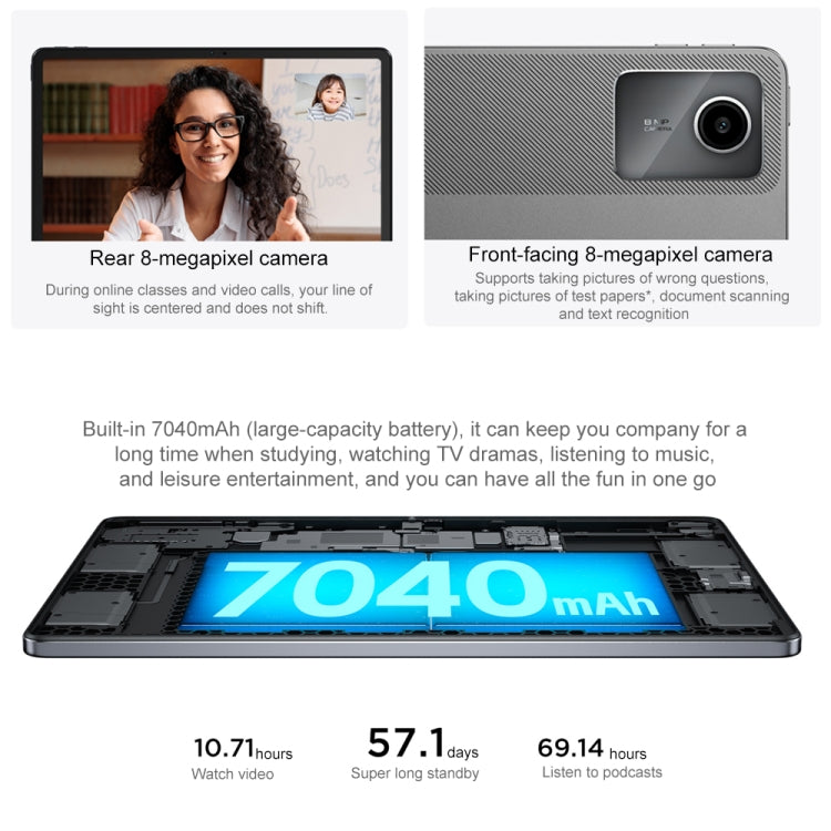 Lenovo Xiaoxin Pad 2024 Paperlike Screen 11 inch WiFi Tablet, 8GB+128GB, Android 13, Qualcomm Snapdragon 685 Octa Core, Support Face Identification(Dark Grey) - free shipping - PMC TechLife - Order now!