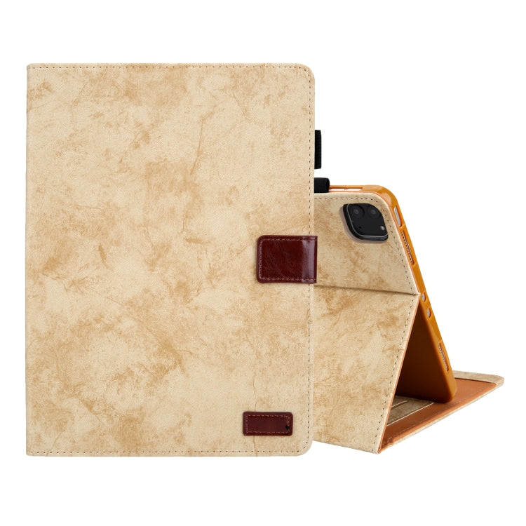 For iPad Pro 11 2024 Cloth Texture Leather Tablet Case(Yellow) - iPad Pro 11 2024 Cases by PMC TechLife | Online Shopping South Africa | PMC TechLife | Buy Now Pay Later Mobicred