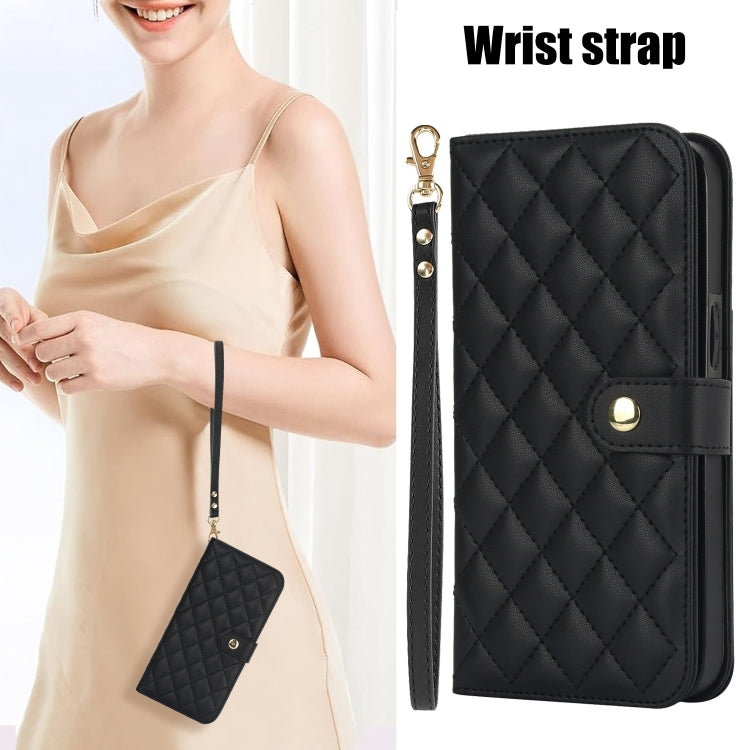 For Samsung Galaxy S24+ 5G Crossbody Multifunction Rhombic Leather Phone Case(Black) - free shipping - PMC Jewellery - Order now!