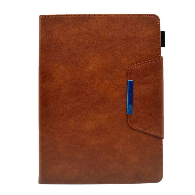 For iPad Pro 11 2024 Suede Cross Texture Magnetic Clasp Leather Smart Tablet Case(Brown) - iPad Pro 11 2024 Cases by PMC TechLife | Online Shopping South Africa | PMC TechLife | Buy Now Pay Later Mobicred