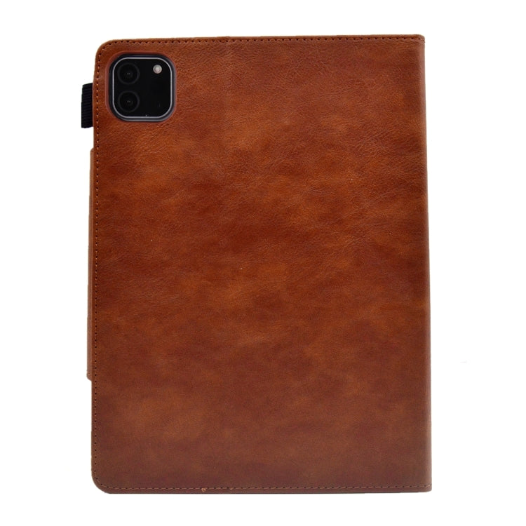 For iPad Pro 11 2024 Suede Cross Texture Magnetic Clasp Leather Smart Tablet Case(Brown) - iPad Pro 11 2024 Cases by PMC TechLife | Online Shopping South Africa | PMC TechLife | Buy Now Pay Later Mobicred